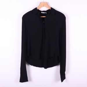 T By ALEXANDER WANG Cropped Long Sleeve Shirt